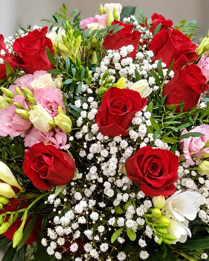 Ram roses acompanyades